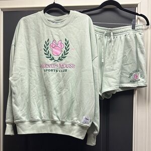 Minnie Mouse Sports Club Mint Green Sweatshirt and Shorts Set